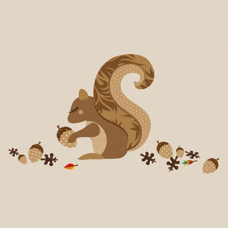 Ein Eichhörnchen mit einer Eichel