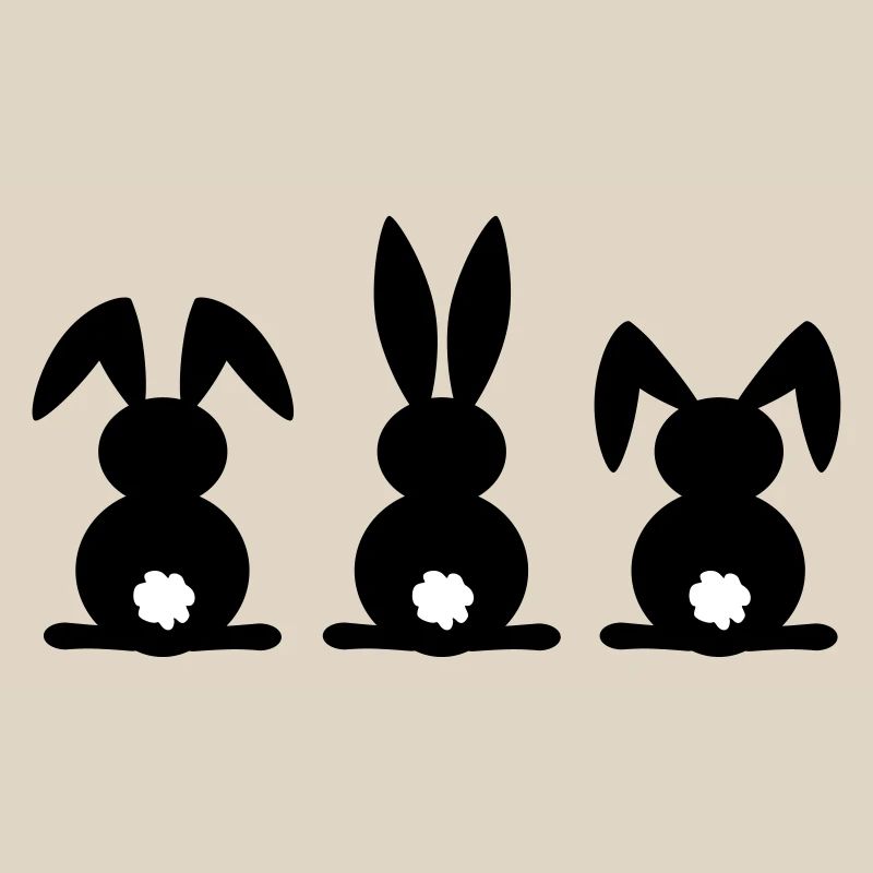 Rabbit silhouette. Happy Easter or Easter party. Egg.