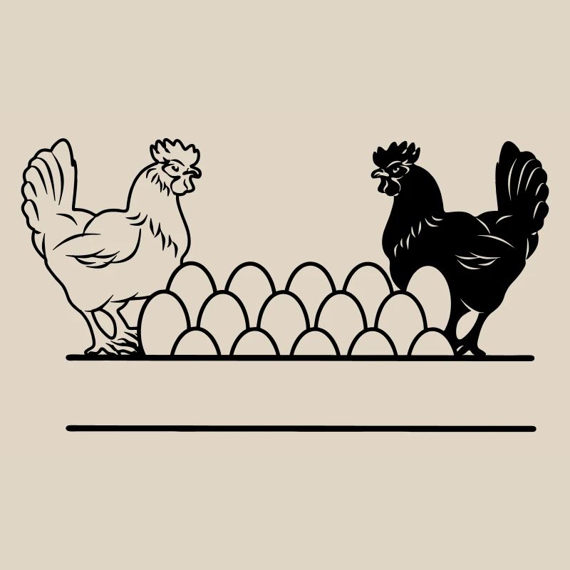 Chicken dark and light monogram