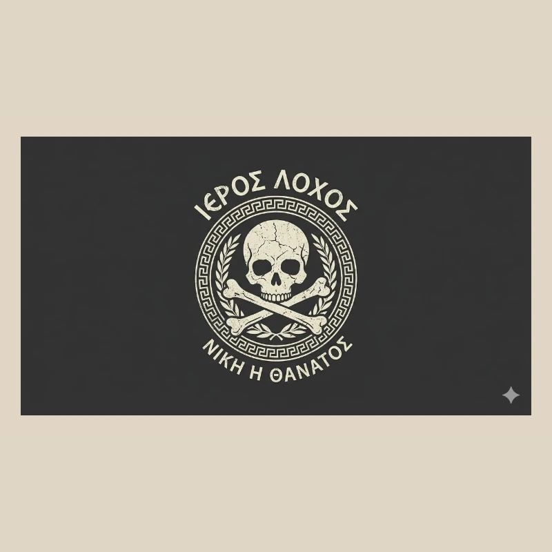 Skull in Laurel Circle Pattern