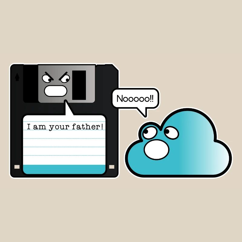Diskette Cloud Speicher Vater Computer Witz