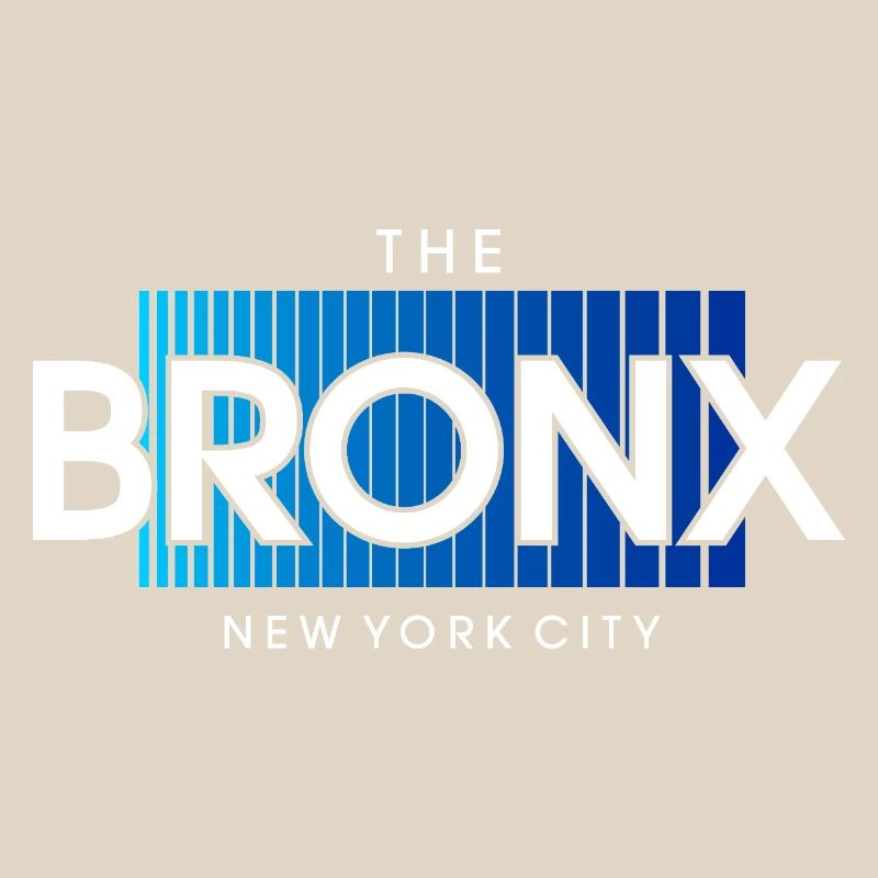 Bronx Skyline Text in Blue Gradient