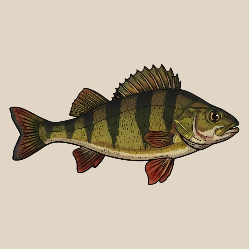 Realistic Perch Fish Vector