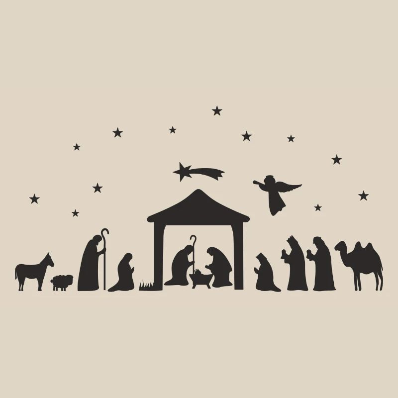 Weihnachtskrippe Silhouette Krippenszene