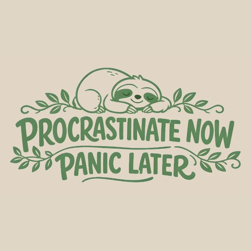 Sloth Saying - Procrastinate Now Gift