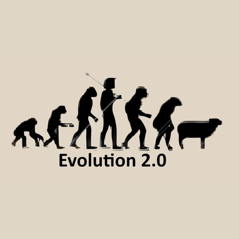 Evolution des Menschen in Silhouette