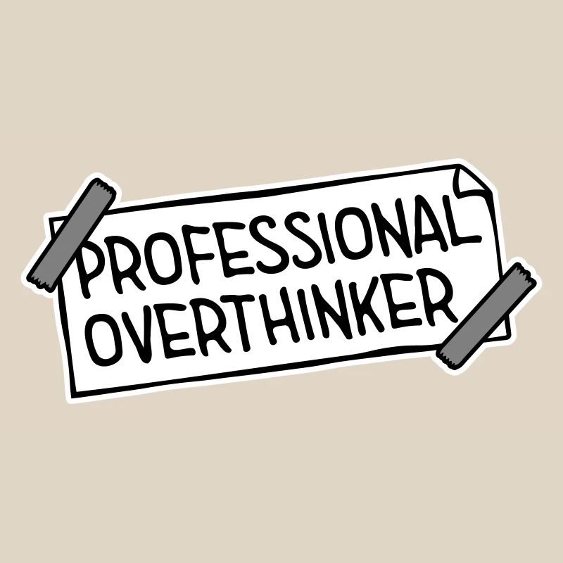 Professional Overthinker Lustig Grübeln Angst Logo