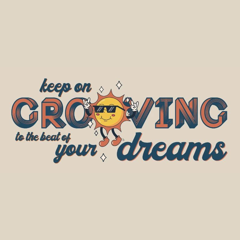 Keep On Grooving 70th Retro Music Saying