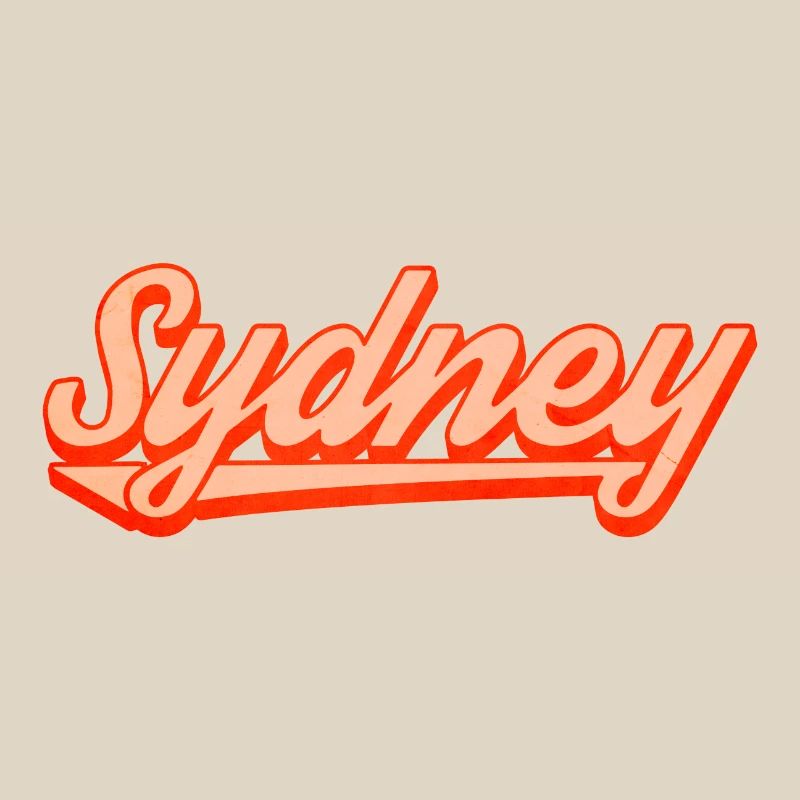 Sydney Retro Script Logo