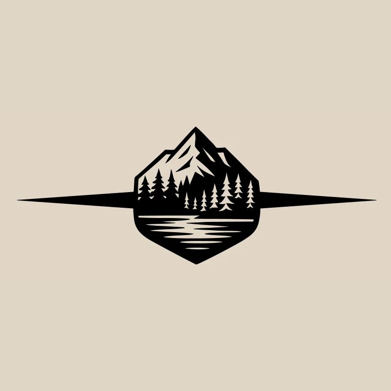 Mountains icon line