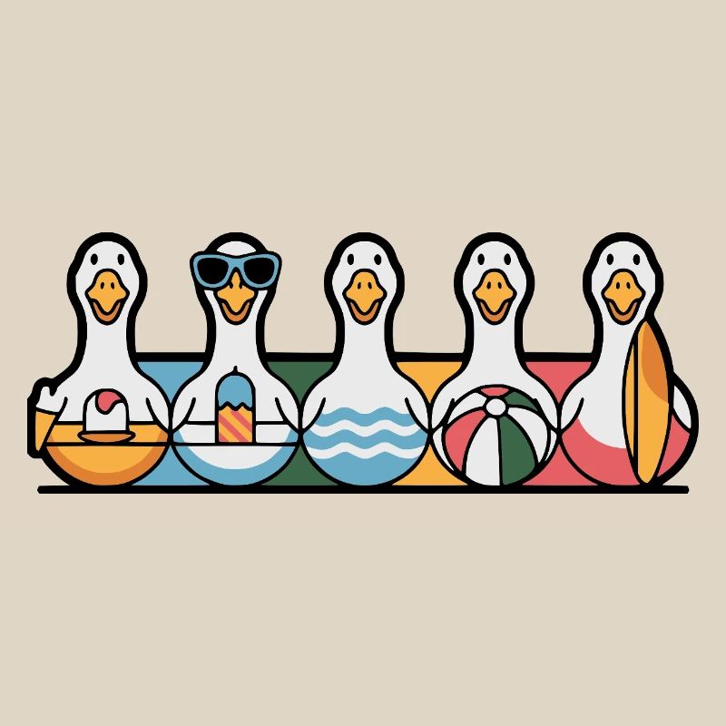 Rangée d’oies d’été