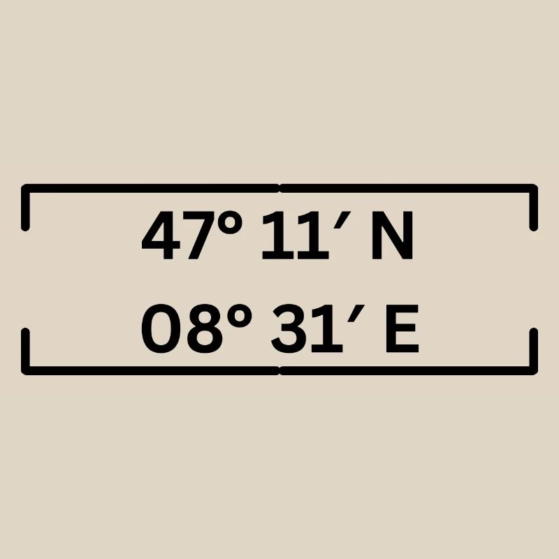Coordinates Baar Switzerland Minimalist