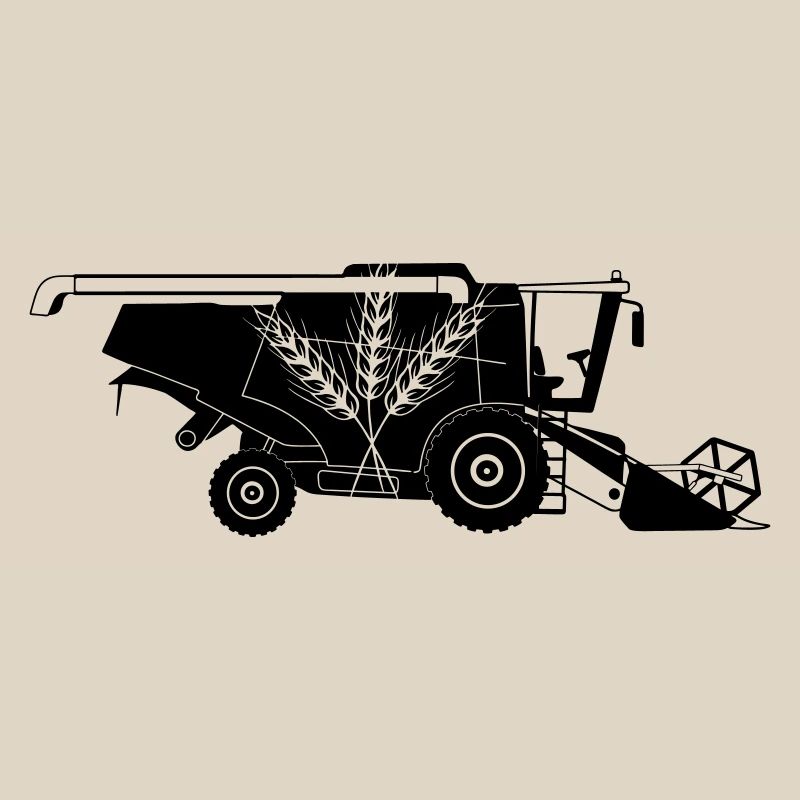 Moissonneuse-batteuse avec logo à trois tiges de grain