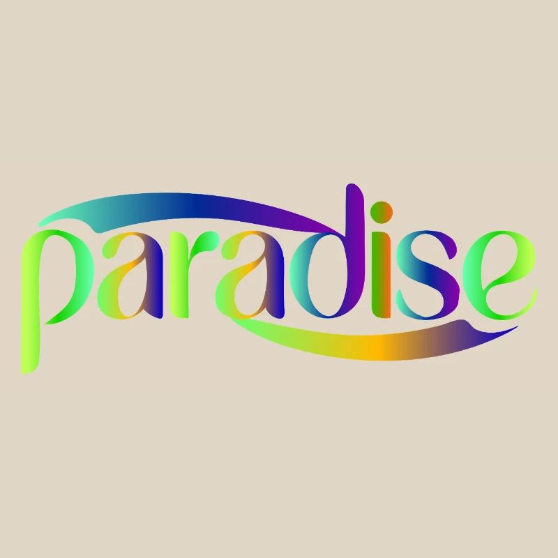 Paradise Rainbow Script Design
