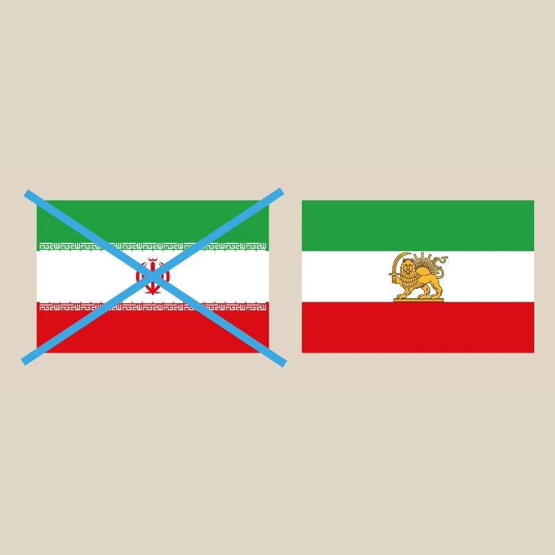 Smashed Iran flags