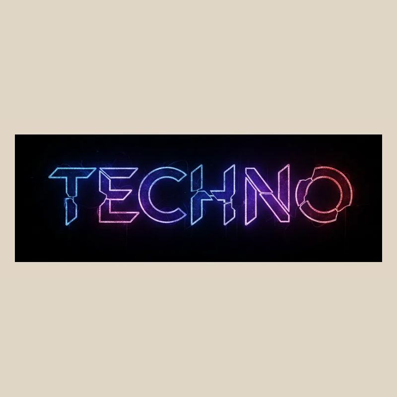 Techno Neon Glitch Text