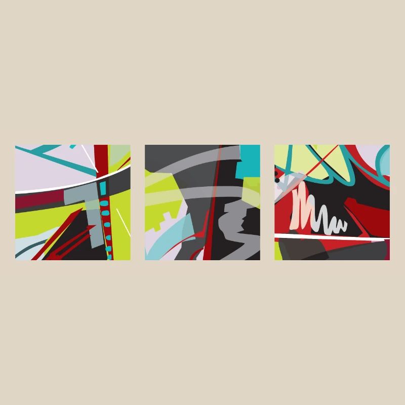 Trilogie de couleurs, de lignes et de surfaces !