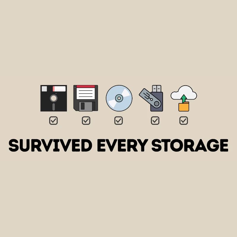 Data Storage Evolution - Tech Icons