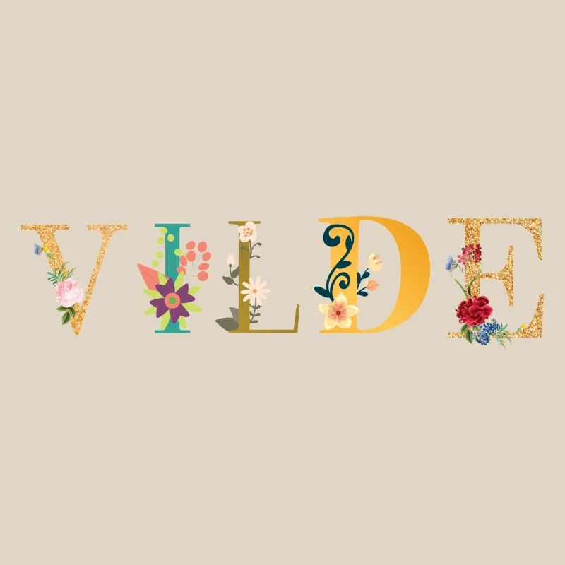 Le nom de VILDE est décoré de fleurs