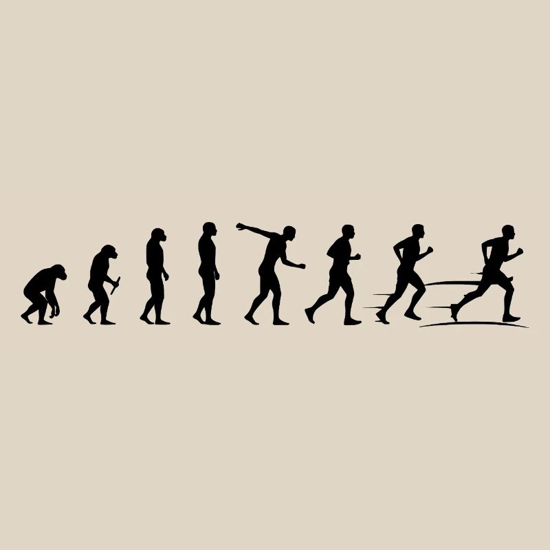 Marathon Runner Evolution T-Shirt Sticker Throw Pillow