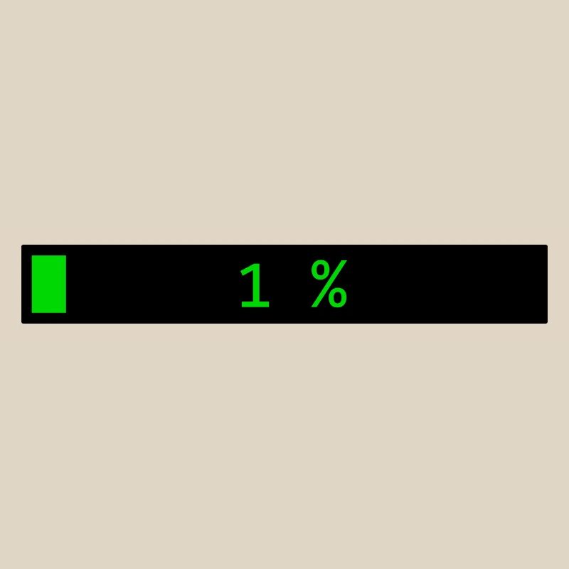 Rectangle loading bar Black Green 1%