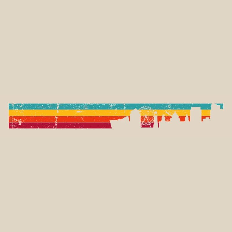 Rainbow Skyline Silhouette