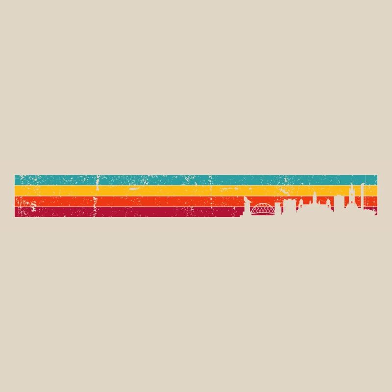 Retro Skyline on Sunset Stripes