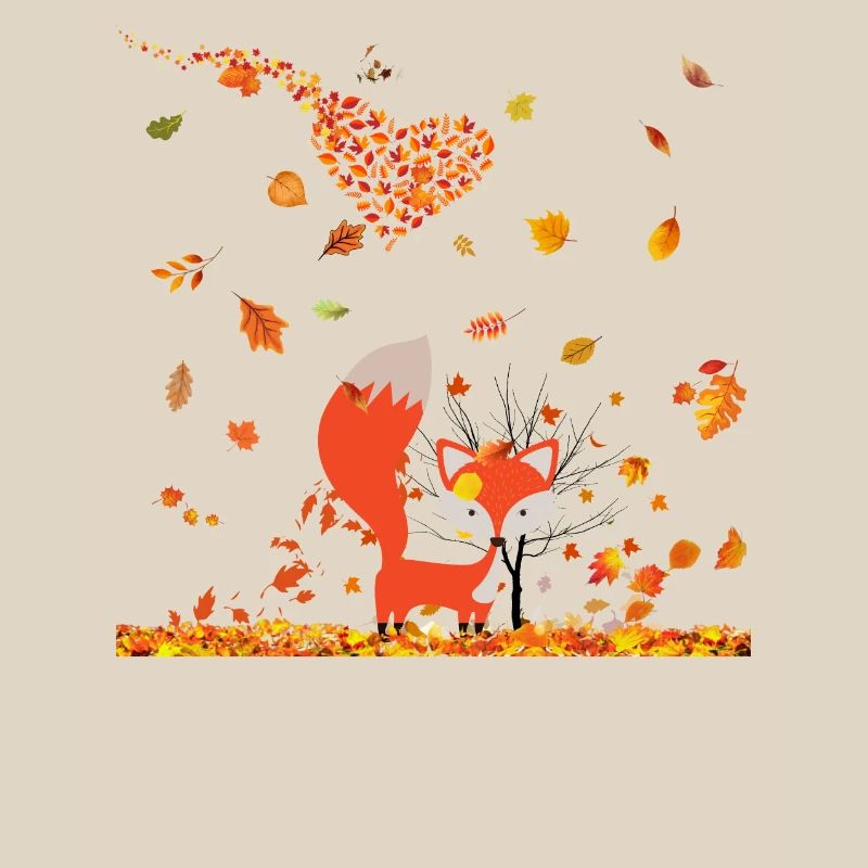 Autumn with heart and fox