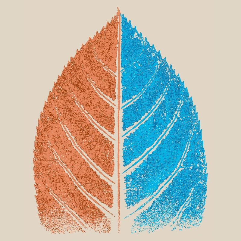 Leaf - Blue / Red - Beech Leaf