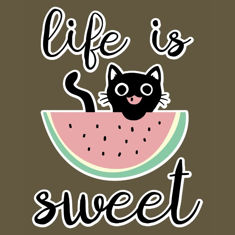 La vie est douce chat avec pastèque