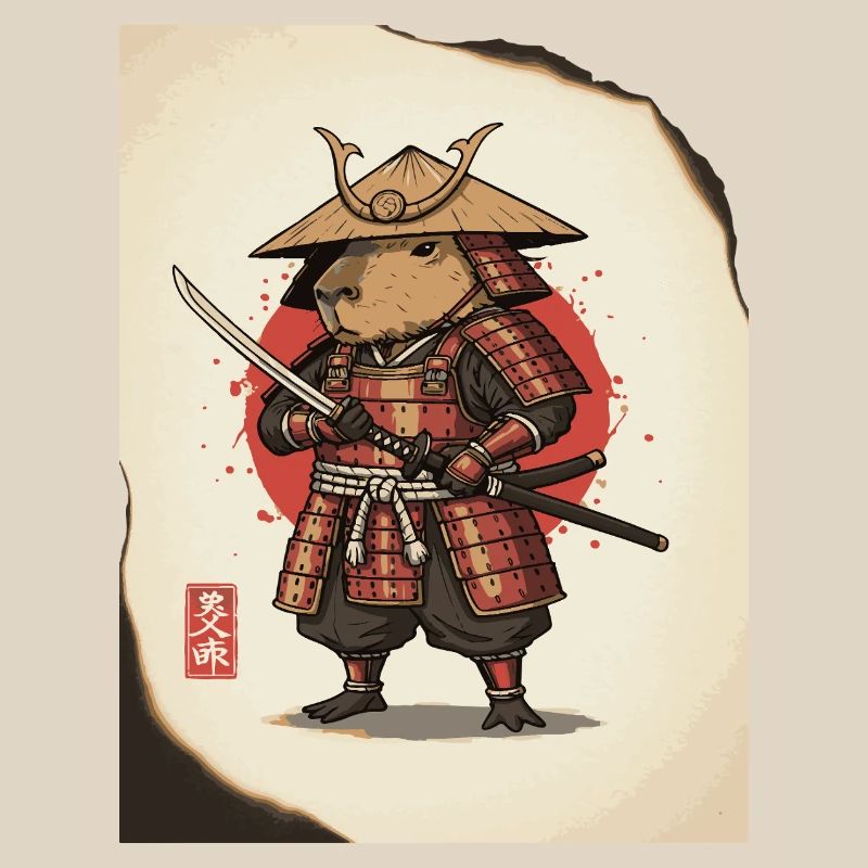 Anthropomorphic Rat Samurai in Armor
