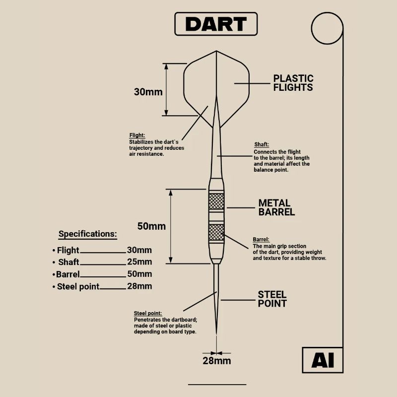 Plan de Fléchettes, Fléchettes