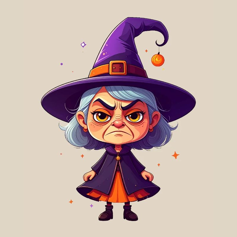 cute, grumpy witch
