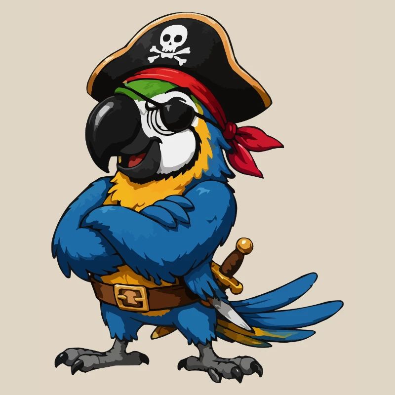 Oiseau pirate avec cache-œil