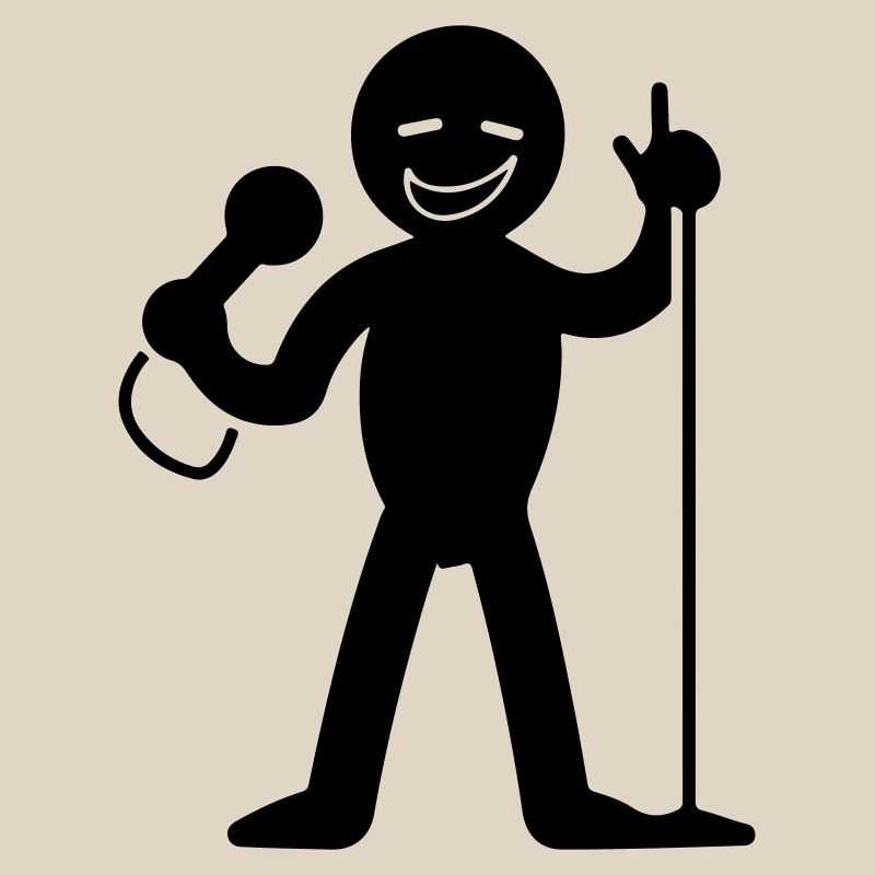 Singer with microphone