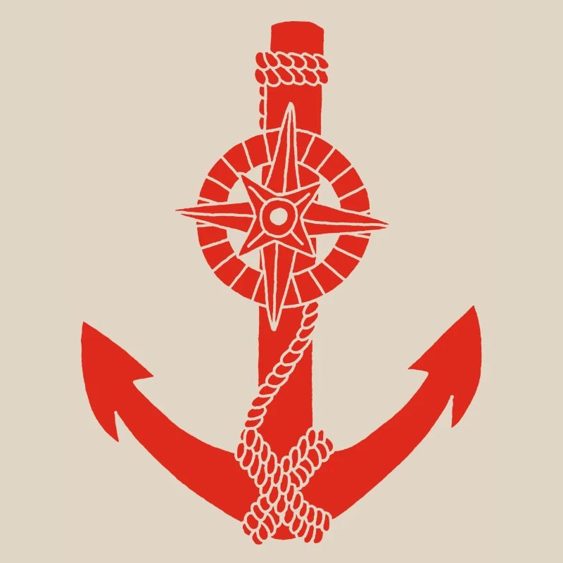 Red compass anchor