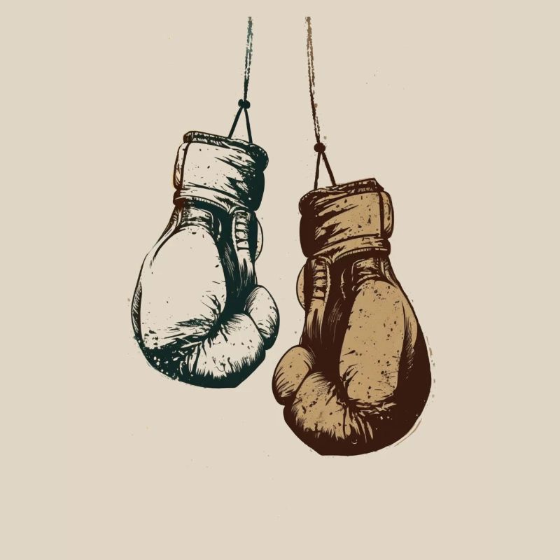 Gants de boxe suspendus à la conception des cordons