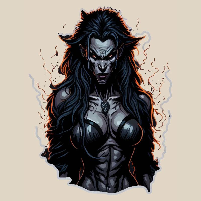 Werwolf Weibchen Dunkle Feuer-Aura