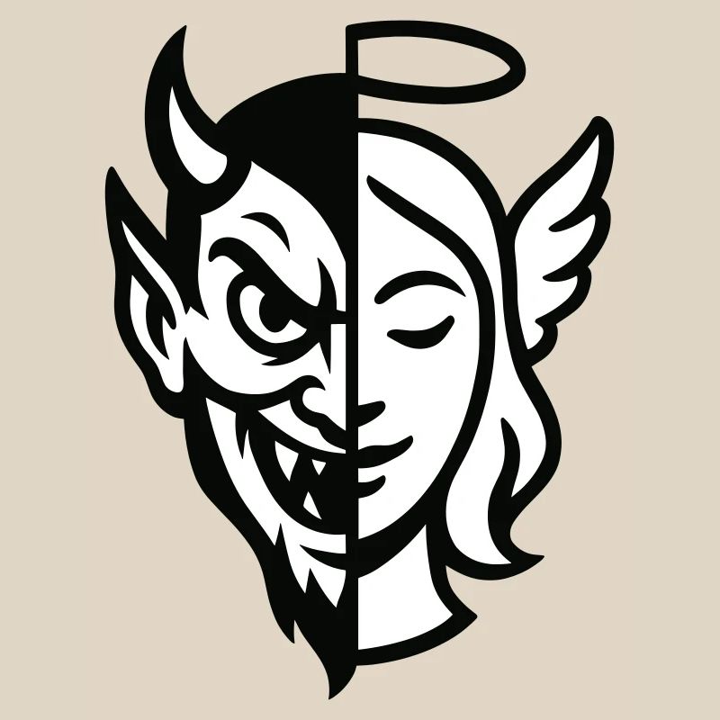 Split Face Dämon Engel