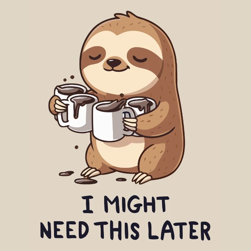 I Need Coffee For Later - Funny Sloth