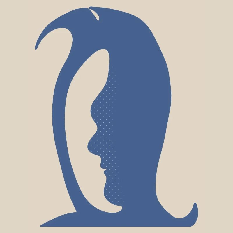 Ein Pinguin oder ein Gesicht in dieser lustigen optischen Täuschung