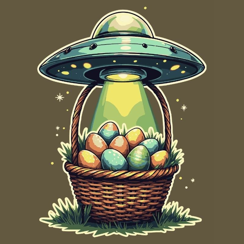 Alien Easter Egg Abduction Design