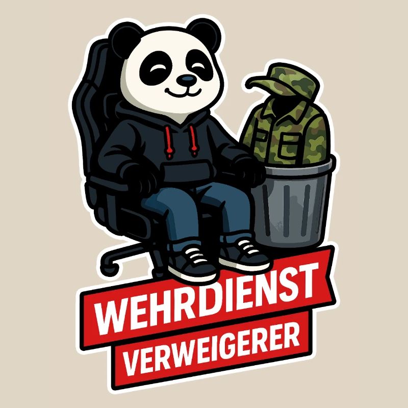 Refuse Military Service Panda Peace Design