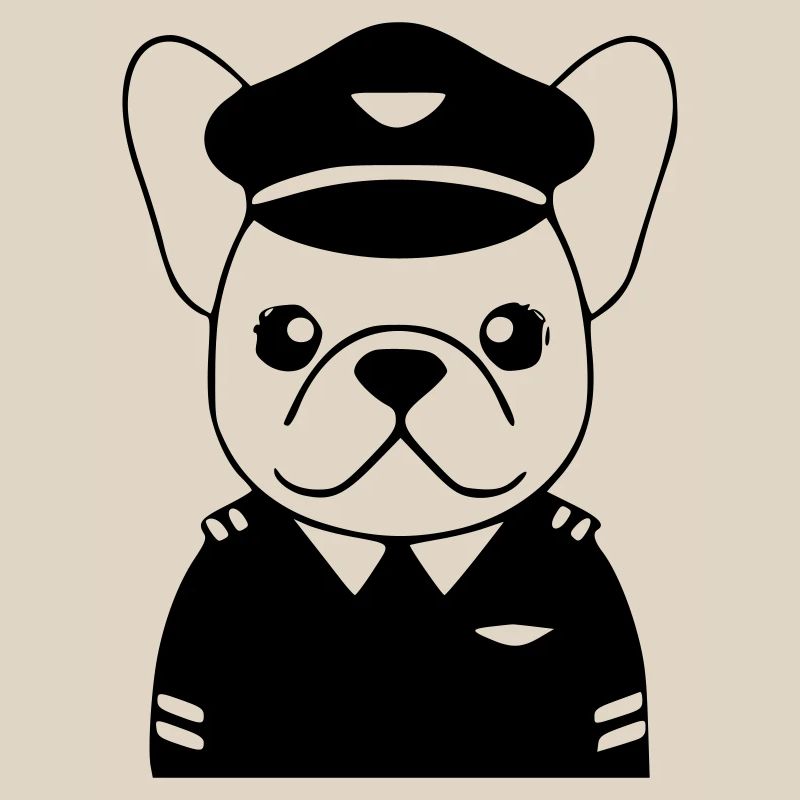 Frenchie Pilot Uniform Schwarz