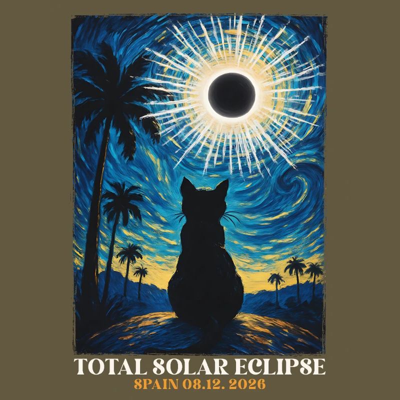 Total Solar Eclipse Van Gogh Style Spain 2026