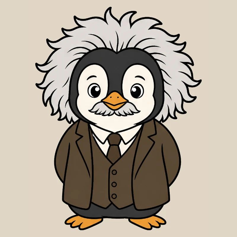 Funny Penguin Physicist Science Professor