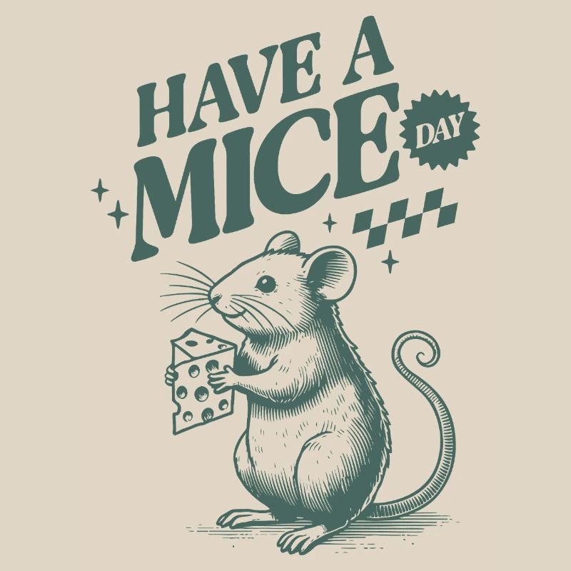 Humorous mouse with cheese star and text