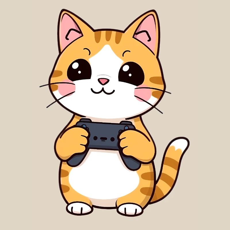 Gaming Cat with Controller
