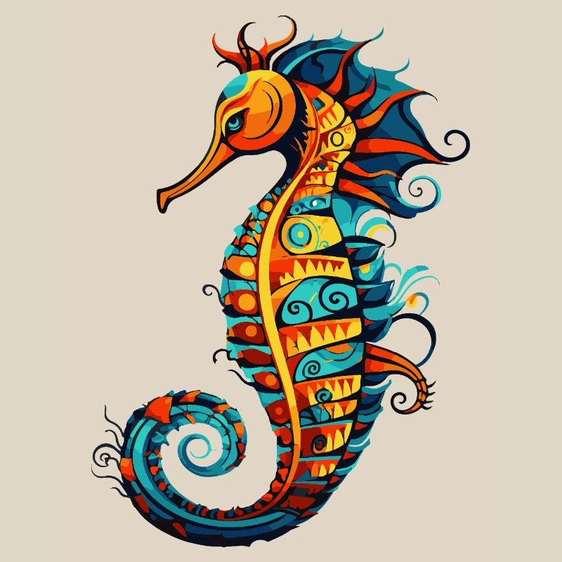  Seepferdchen Comic Seepferd