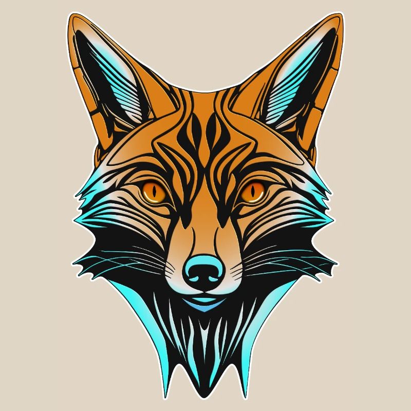 Neon Fox Head